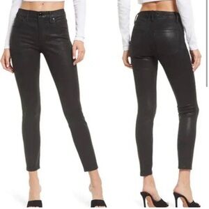 Good American good legs black coated jeans black383